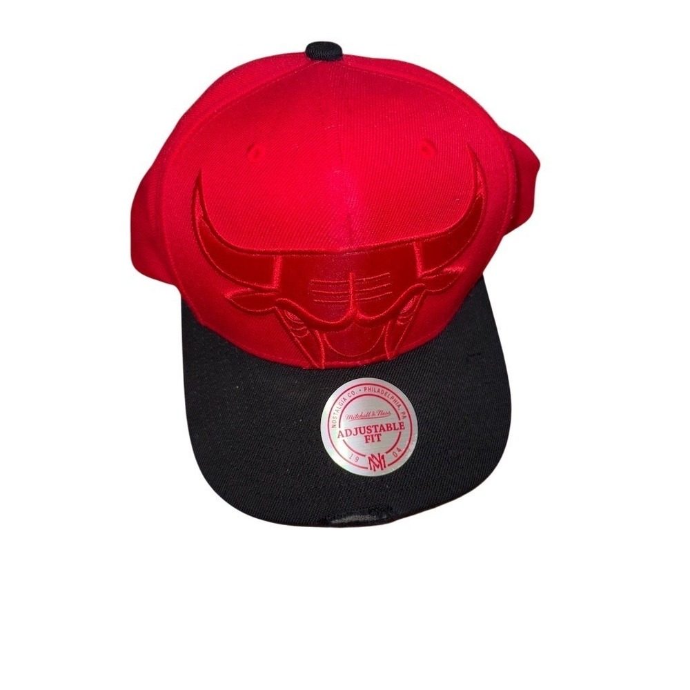 Mitchell & Ness Chicago Bulls Snapback Hat Red/Black Adj NBA Cap streetwear new